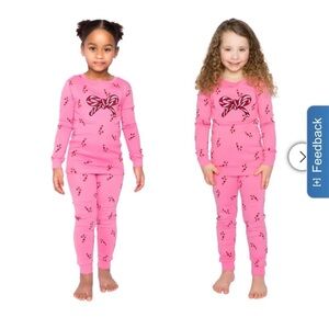 Pink Kids Pajamas with Bow Design